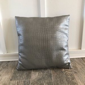 Silver Snake Skin Throw Pillow